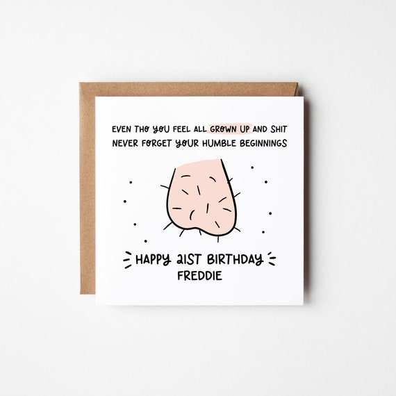 Funny 21st Birthday Card • Personalised 21st Birthday Card For Boys • Birthday Balls Card • 21st Birthday Card For Girls