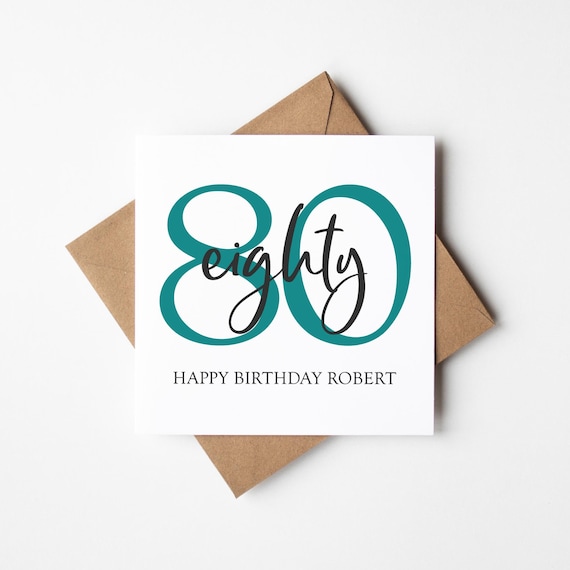 80th Birthday Card for Him • Personalised 80th Birthday Card • Personalised Birthday Card 80th Birthday •