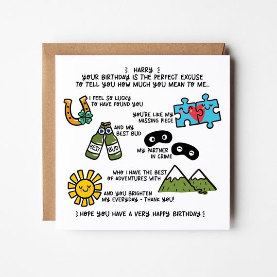 BestFriend/Boyfriend/Girlfriend Birthday Card • Birthday Card For Partner • Card For Boyfriend/Girlfriend/Partner • Card For Best Friend