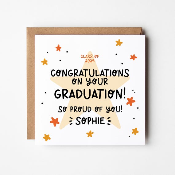 Graduation Card • Personalised Graduation Card • Congratulations On Your Graduation Card •