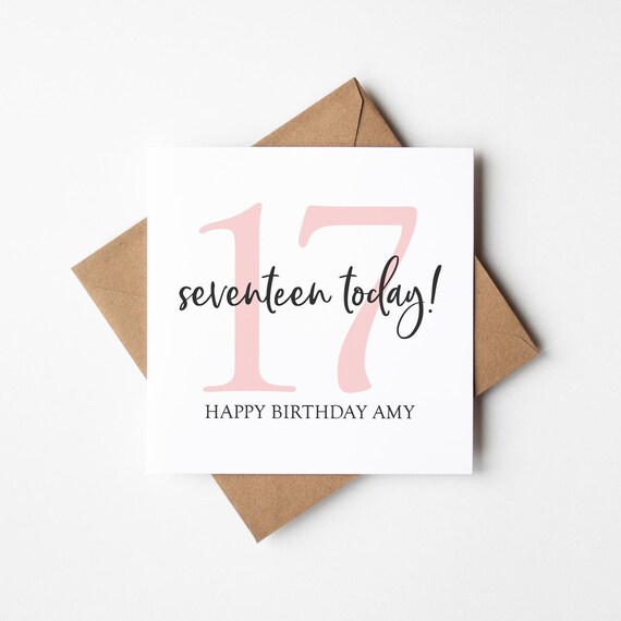 Personalised 17th Birthday Card • Girl's 17 Birthday Card • Girls 17th Birthday Card •