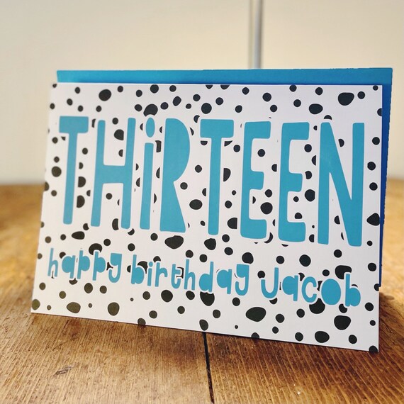 Personalised 13th Birthday Card, 13th Birthday Girl, 13th Birthday Boy, 13th Birthday, Gift, Brother, Sister, Nephew, Niece.