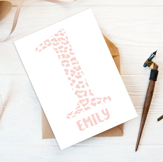 Leopard Print Personalised 1st Birthday Card | First Birthday Card | Personalised Card | Boy | Girl | 1st Birthday Boy | 1st Birthday Girl