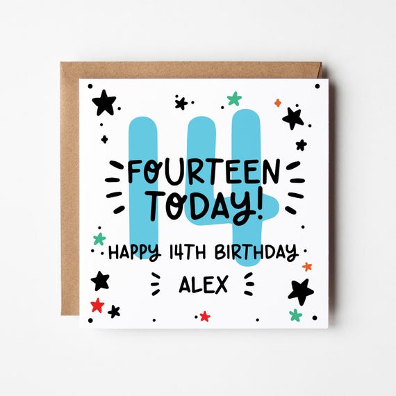 Personalised 11th, 12th, 13th, 14th, 15th Birthday Card • Birthday Number Card • Boy's Birthday Card •