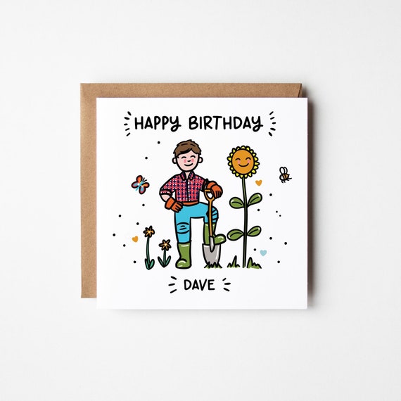 Gardener's Birthday Card • Personalised Birthday Card for Gardeners • Gardeners Birthday Card For Him • Grandad Birthday Card
