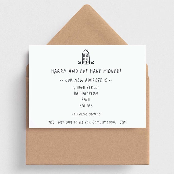 Printed Change of Address Cards, New Home Announcements, Moving Home Cards