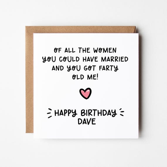 Funny Birthday Card for Husband • Farty Wife Card • Romantic Birthday Card for Husband • Husband Birthday Card •