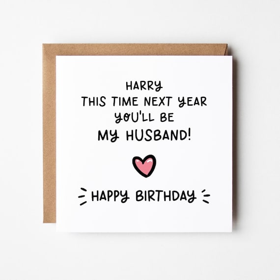 Fiance Birthday Card • Future Husband Birthday Card • Personalised Birthday Card For Fiance •