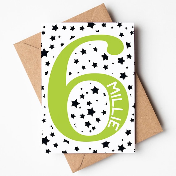 Stars 4th 5th 6th 7th 8th 9th 10th Personalised Birthday Card | Boy's Birthday Card | Girl's Birthday Card
