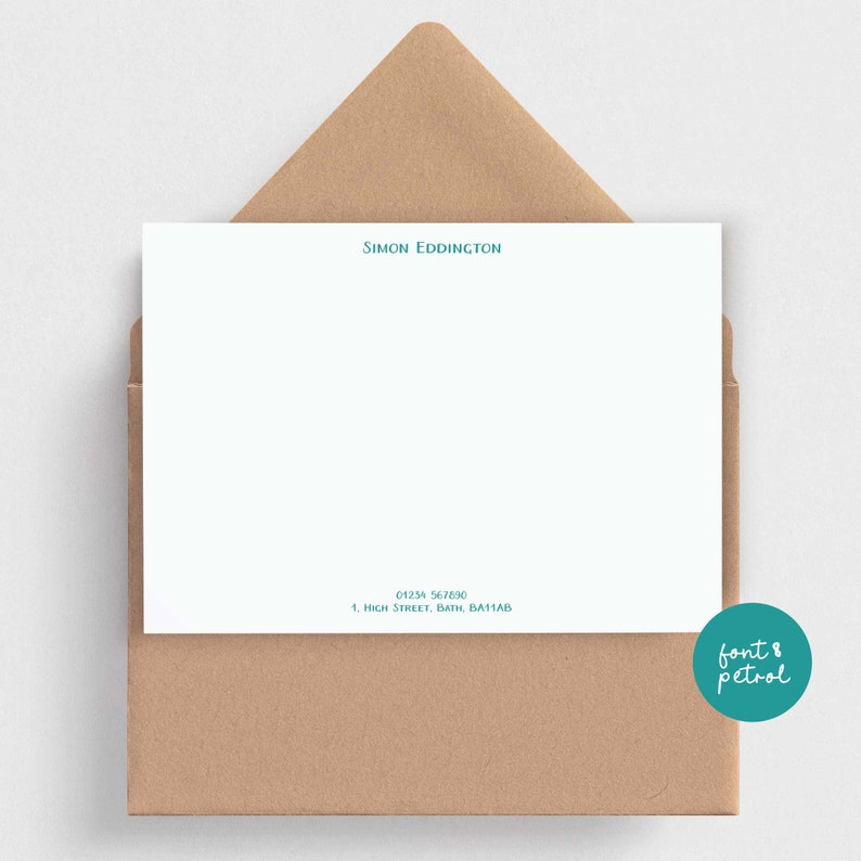 Cartes de correspondance personnalisées classiques - Choisissez la police et la couleur • Ensemble de cartes de correspondance personnalisées de qualité • Cadeau pour une nouvelle maison • Cadeau de 1er anniversaire image 4