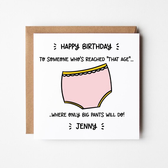 Big Pants Funny Birthday Card for Her • Personalised Birthday Card for Friend • Birthday Card For Sister • Niece
