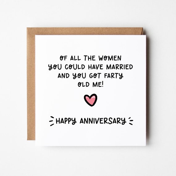 Funny Husband Anniversary Card from Farty Wife • Happy Anniversary Husband Card for Husband • Anniversary Card •