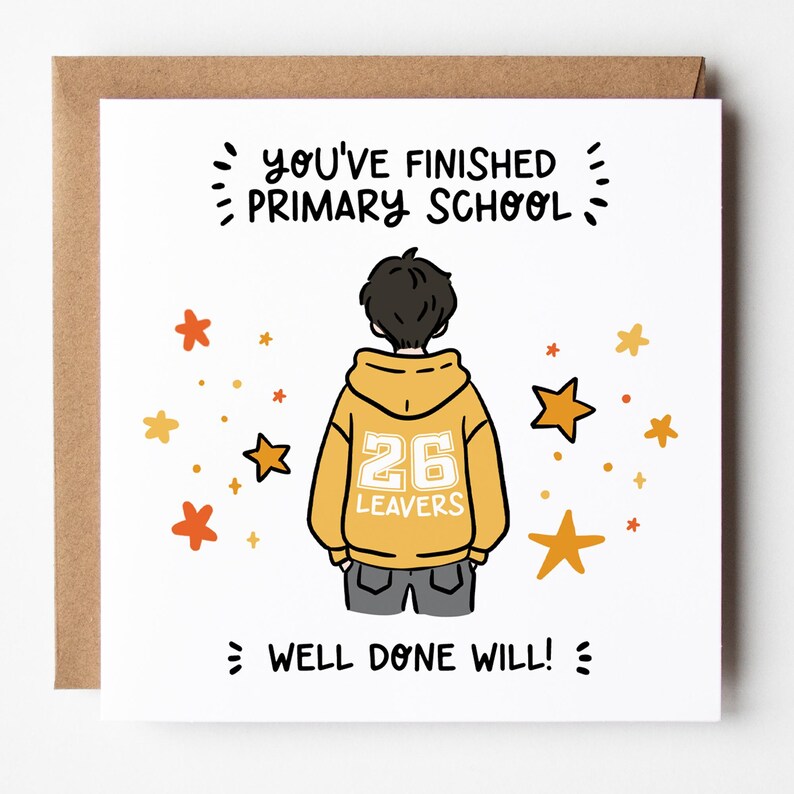 Personalised School Leavers Card for Boys: Year 6 Keepsake image 8