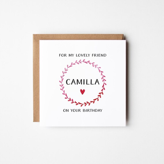 Lovely Friend Birthday Card • Personalised Birthday Card • Pretty Birthday Card for Her •