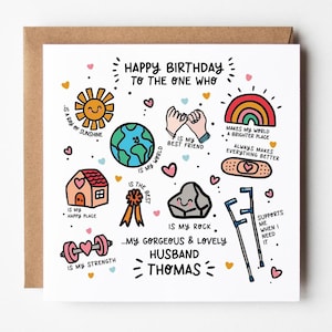 Husband Birthday Card • Personalised Birthday Card For Husband • Birthday Card For Husband • Gorgeous Husband Card  •