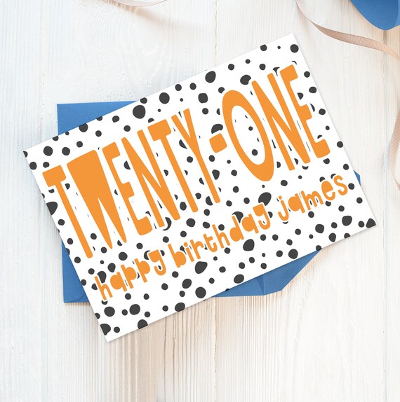 Personalised 21st Birthday Card, 21st Birthday Girl, 21st Birthday Boy, 21st Birthday, Gift, Brother, Sister, Nephew, Niece.