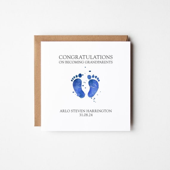 New Grandparents Grandson Card • Personalised New Baby Boy Grandparents Card • Congratulations New Grandparents Card • New Grandchild