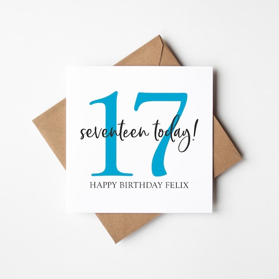 Personalised 17th Birthday Card • Boy's 17 Birthday Card • Boys 17th Birthday Card •