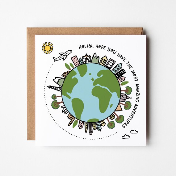 Amazing Adventures Travellers Card • Personalised Bon Voyage Safe Travels Card for Travellers • Cute Travel Card • Adventure Awaits