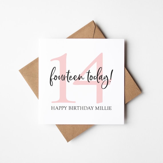 Personalised 11th, 12th, 14th, 15th, 17th Birthday Card • Birthday Number Card • Girl's Birthday Card •