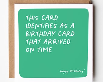 Funny Belated Birthday Card