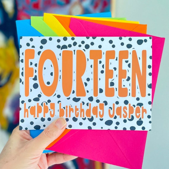 Personalised 14th Birthday Card, 14th Birthday Girl, 14th Birthday Boy, 14th Birthday, Gift, Brother, Sister, Nephew, Niece.