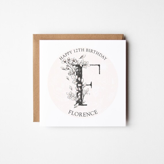 Name & Number Birthday Card  • Birthday Card for Her • Auntie • Mum • Grandma •  Sister Birthday Card