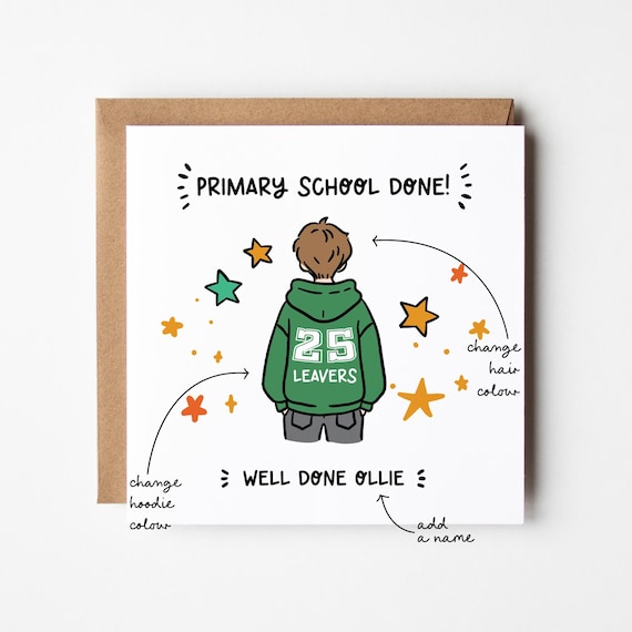 School Leavers Card for Boys  • Leaving Primary School Card • 2025 Leavers Card