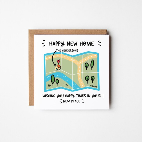 House Moving Card • Personalised New Home Card • New House Housewarming Card • Relocating Card • Happy New Home Card