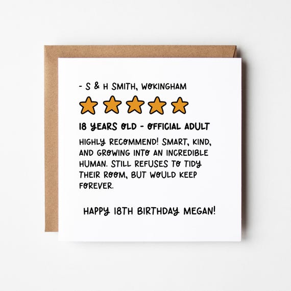 18th Birthday Card Son/Daughter • Review Card Personalised 18th Card • 18th Card Son • 18th Card Daughter • 18th Birthday Him Her They