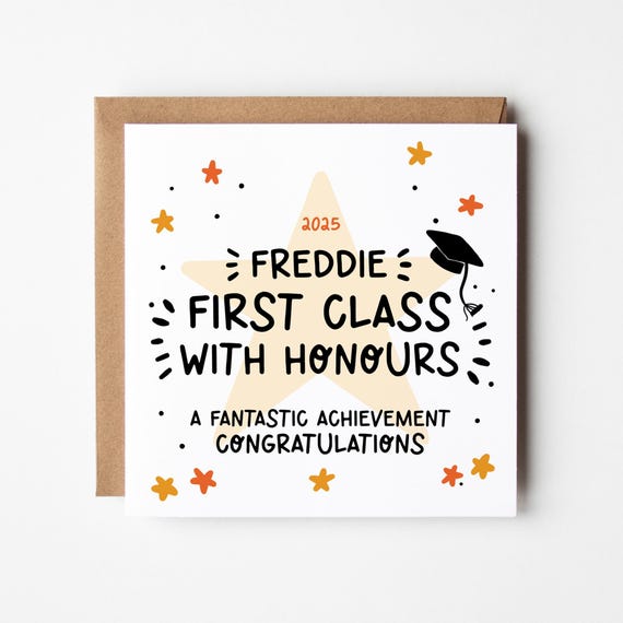 First Class With Honours Graduation Card • Personalised Graduation Card • You Graduated Congratulations Graduation Card •