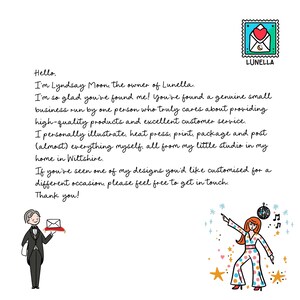 a letter from a woman to a man in a tuxedo