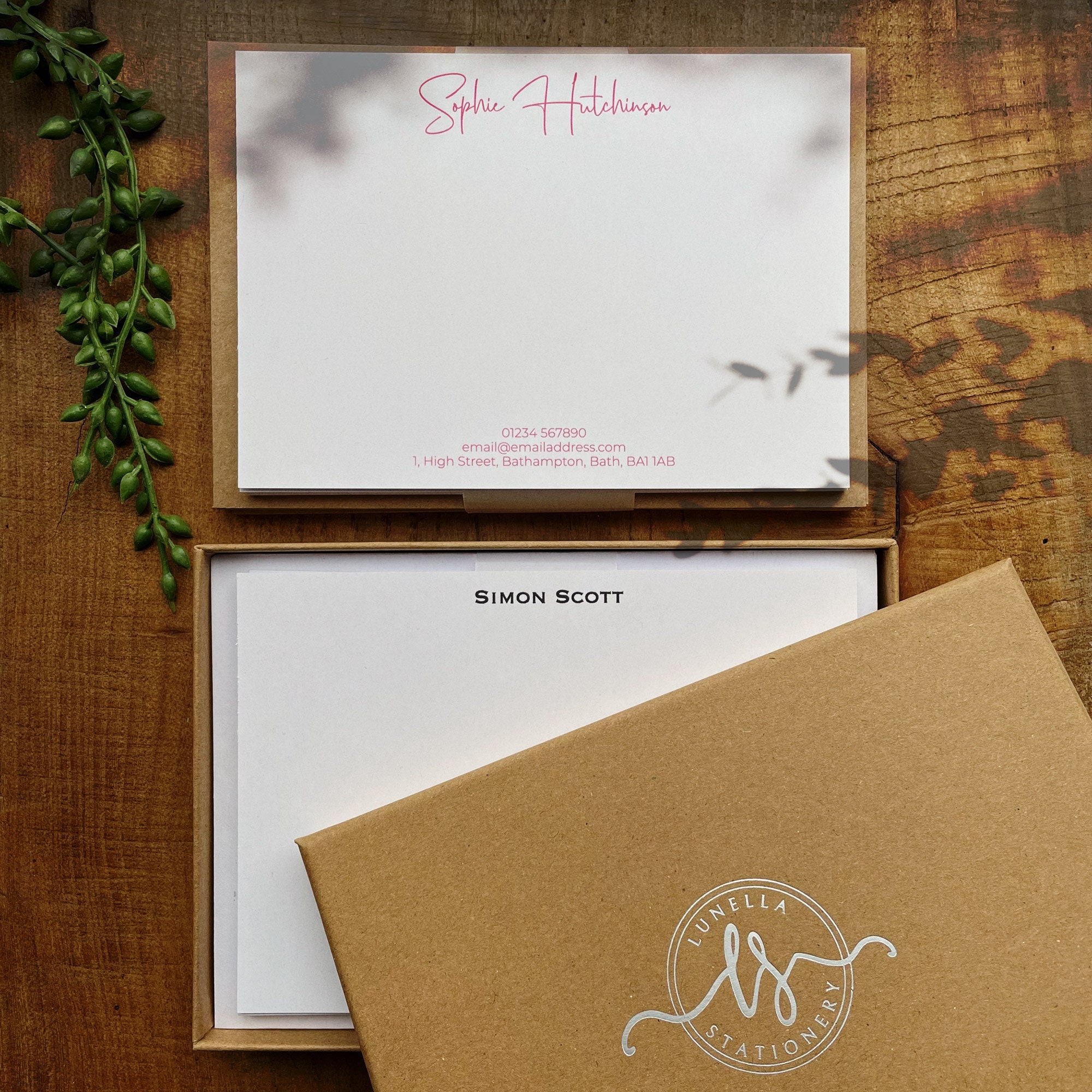 Classic Personalised Note Cards Choose Font and Colour Etsy UK