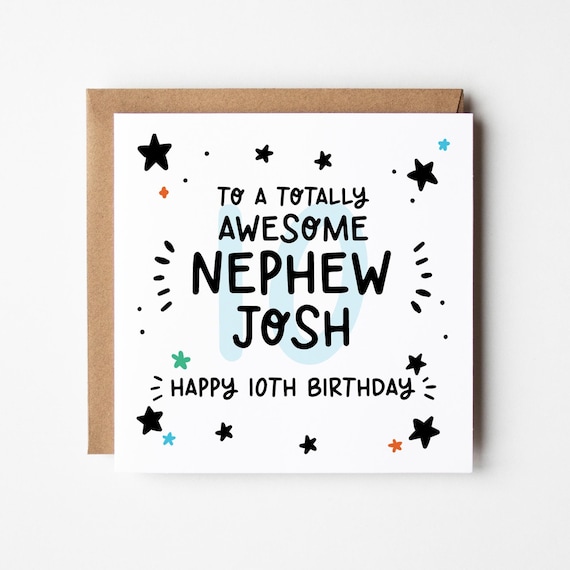 Nephew 10th Birthday Card • Personalised 10th Birthday Card For Nephew • 10 Today Birthday Card • Birthday Card for Nephew