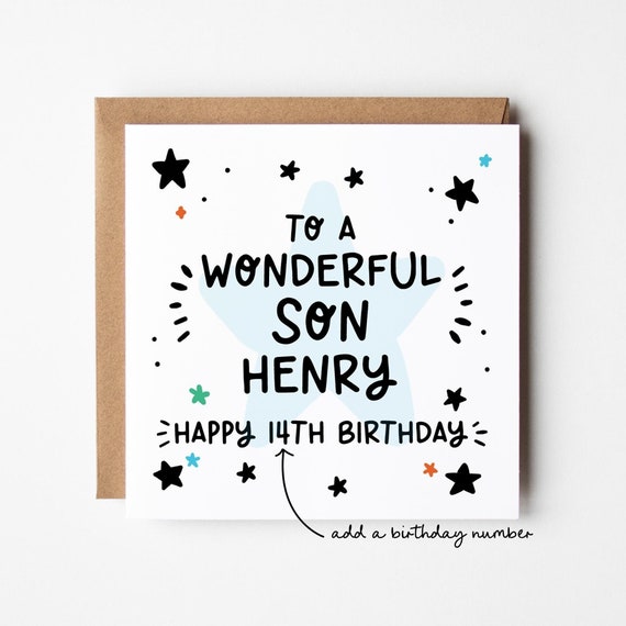 Son Birthday Card • Birthday Number Card for Son • Birthday Card For Son • Birthday Card •