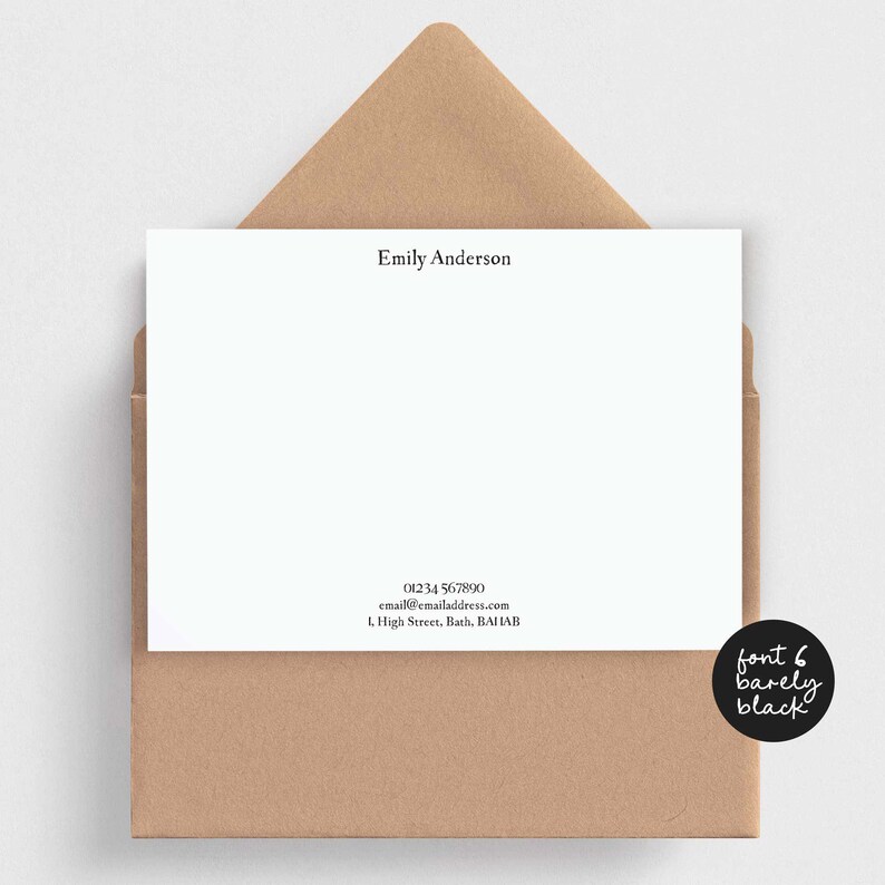 Cartes de correspondance personnalisées classiques - Choisissez la police et la couleur • Ensemble de cartes de correspondance personnalisées de qualité • Cadeau pour une nouvelle maison • Cadeau de 1er anniversaire image 5