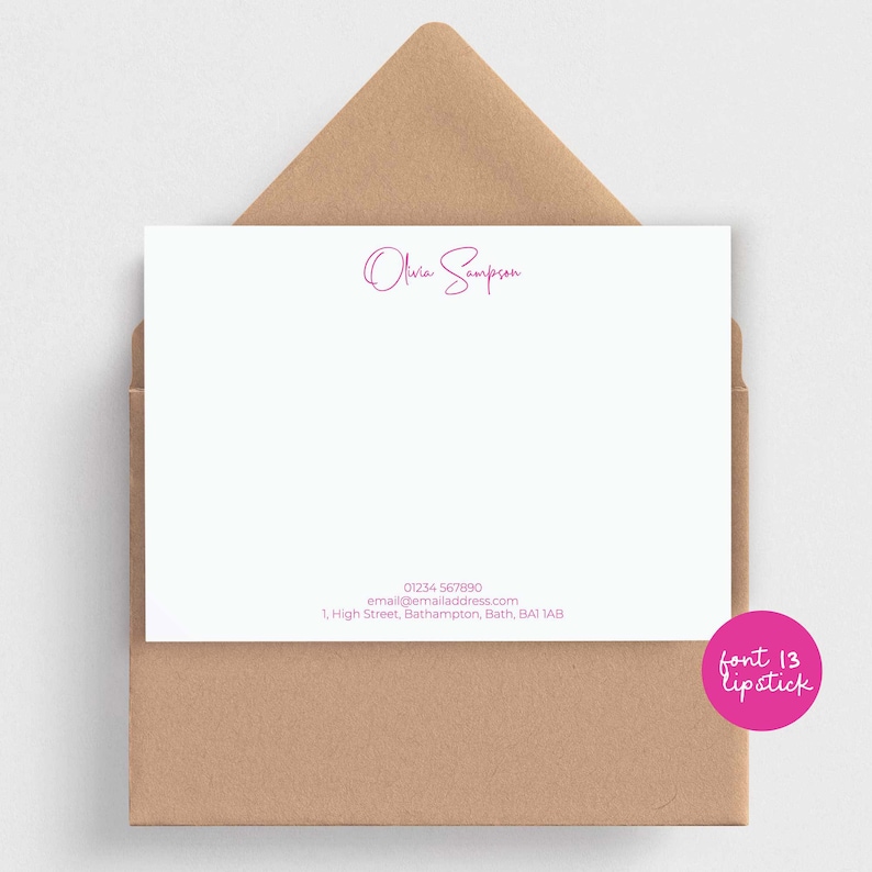 Cartes de correspondance personnalisées classiques - Choisissez la police et la couleur • Ensemble de cartes de correspondance personnalisées de qualité • Cadeau pour une nouvelle maison • Cadeau de 1er anniversaire image 6