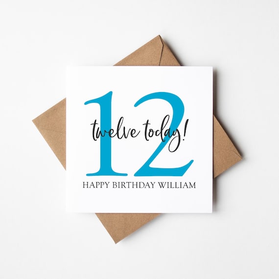 Personalised 11th, 12th, 14th, 15th 17th Birthday Card • Birthday Number Card • Boy's Birthday Card •