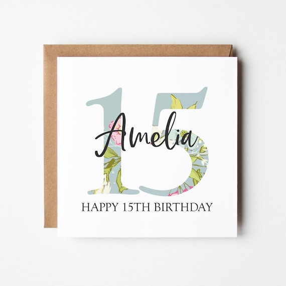 Personalised 11-19 Birthday Card • Girl's Birthday Card • 11th, 12th, 13th, 14th, 15th, 16th, 17th, 19th Birthday Card