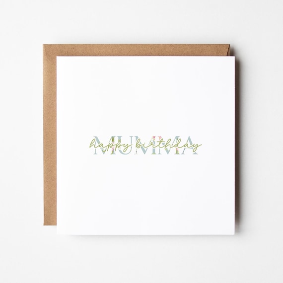 Birthday Card For Mumma, Mum, Mummy • Personalised Birthday Card For Mum • Pretty Card For Mum •