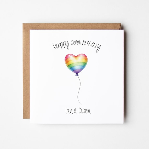 Rainbow Anniversary Card • Personalised Happy Anniversary Card • Anniversary Card For Them •