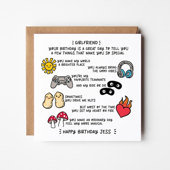 Funny Girlfriend Birthday Card • Cute Birthday Card for Her • Quirky Relationship Card • Birthday Card for Girlfriend