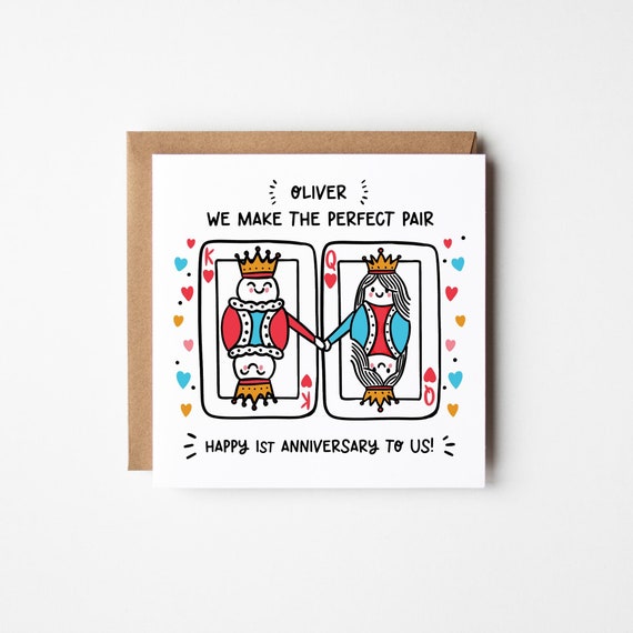 Husband 1st Anniversary Card • Personalised Happy 1st Anniversary Husband Card For Husband • Wedding Anniversary Card • Paper Anniversary