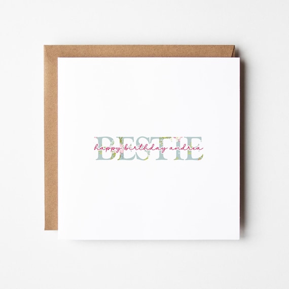 Happy Birthday Bestie Card • Personalised Best Friend Card • Birthday Card for Bestie •