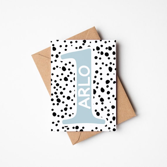 Personalised 1st Birthday Card for a Boy or Girl in seven colours • Custom 1st Birthday Card • 1st Birthday Boy • 1st Birthday Girl