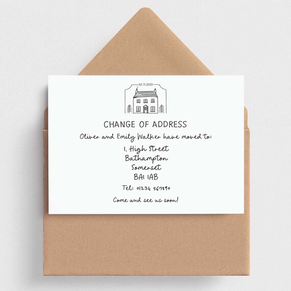 Handwritten Change of Address Announcements, Change of Address Cards, Moving Home Cards
