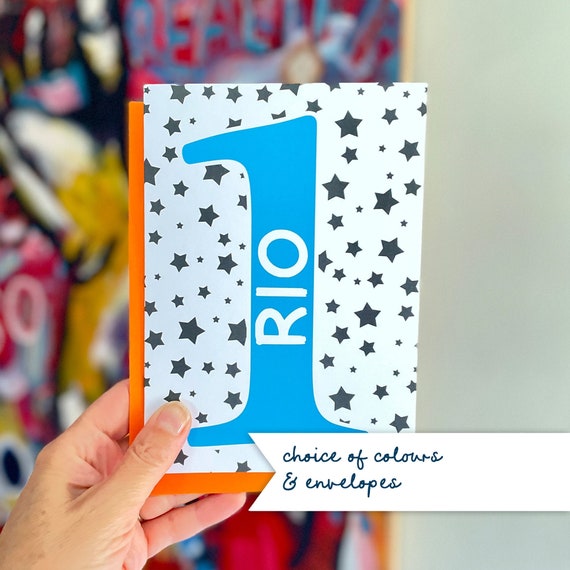 Personalised 1st Birthday Card | First Birthday Card with Stars | Personalised Card | Boy | Girl | 1st Birthday Boy | 1st Birthday Girl