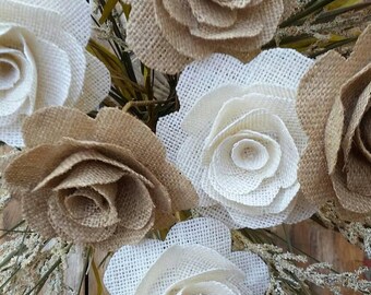 burlap flowers etsy