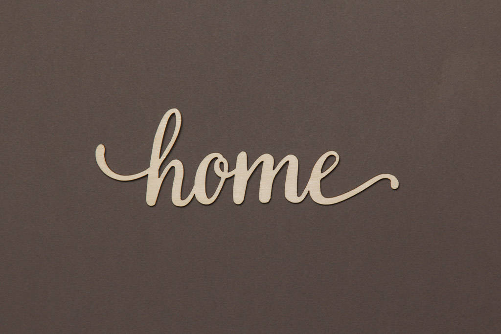 Home Script Word Home Wood Sign Wooden Words Sign Art Etsy