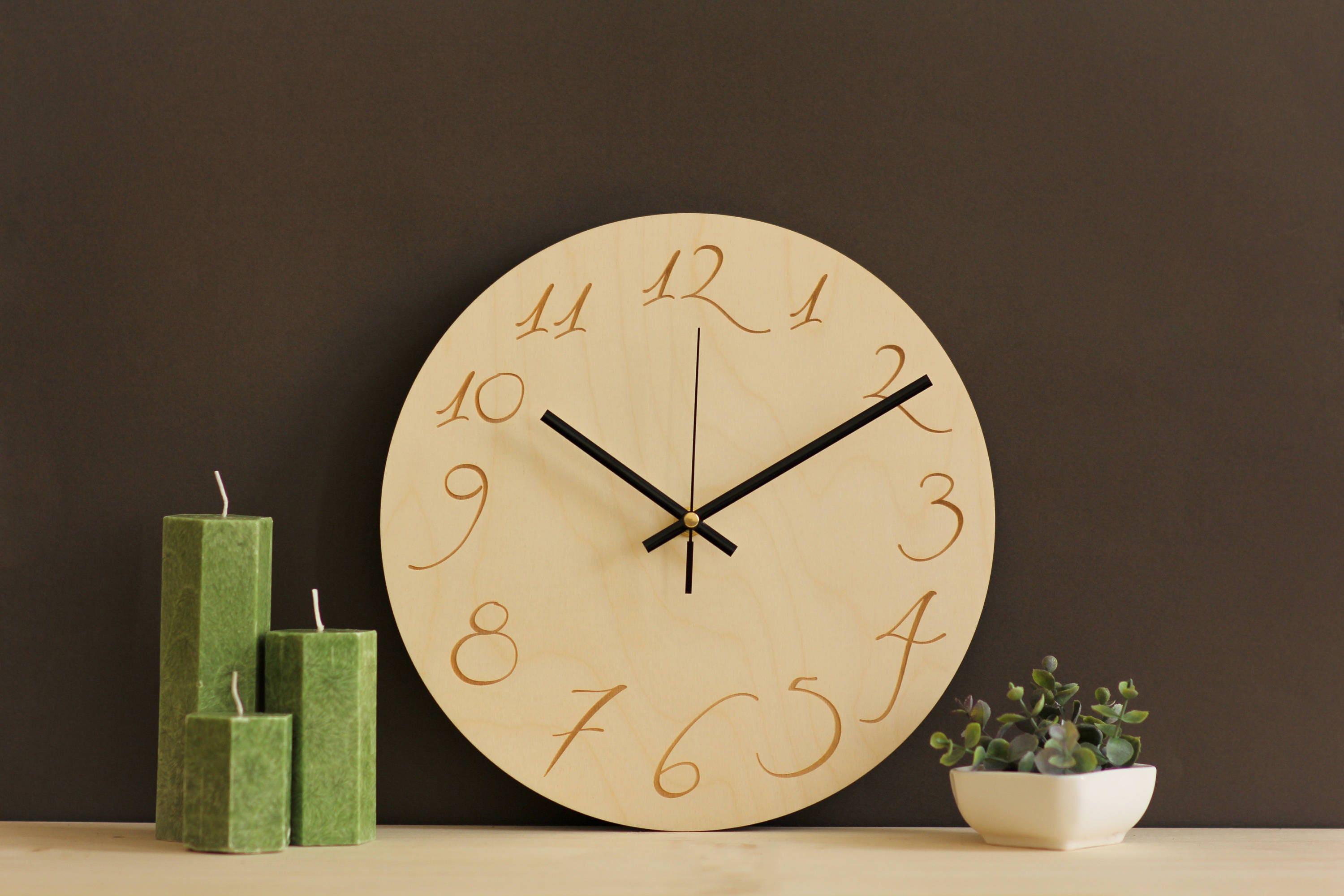 Wood wall clock / Scandinavian design / Nordic wall clock / Etsy